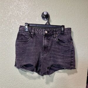 Refuge Charcoal Distressed Jean Shorts